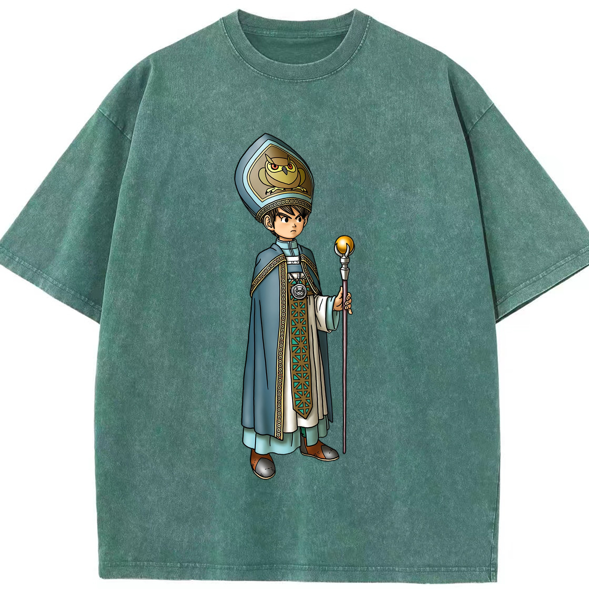 （画像用） ドラゴンクエスト Doragon Kuesuto Dragon Quest 綿100% ヴィンテージ風 半袖Tシャツ（フロントプリント）